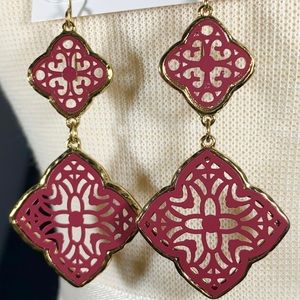 Charming Charlie Wine Color Dangle Earrings